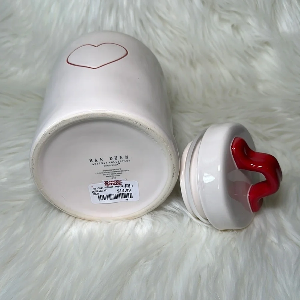 Rae Dunn Heart Canister with Red Heart